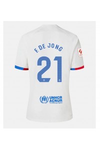 Fotbalové Dres Barcelona Frenkie de Jong #21 Dámské Venkovní Oblečení 2023-24 Krátký Rukáv